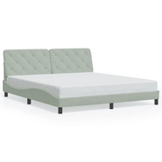 Letto matrimoniale | Letto per adulti | Giroletto senza Materasso Grigio Chiaro 180x200 cm Velluto