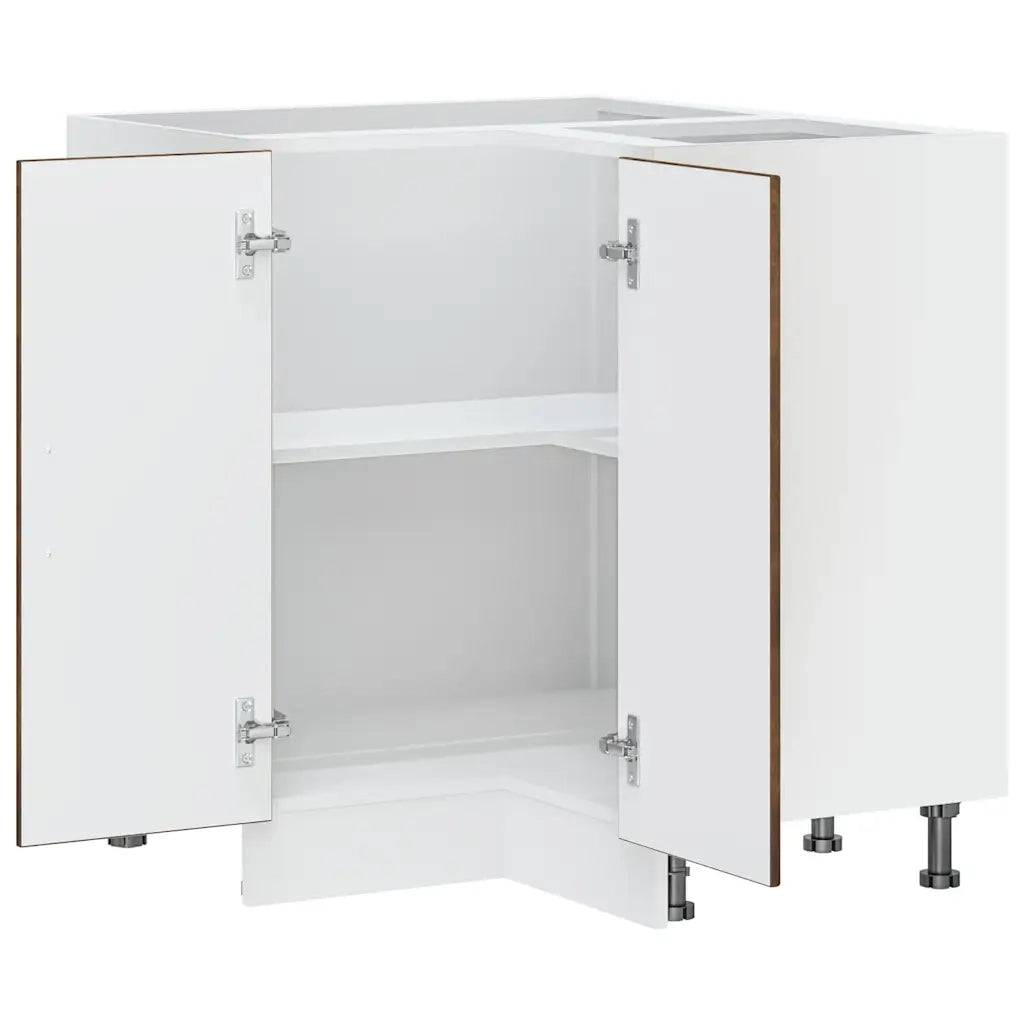 Base ad Angolo Cucina-Mobile Angolare da Cucina Porto Rovere Fumo in Legno Multistrato