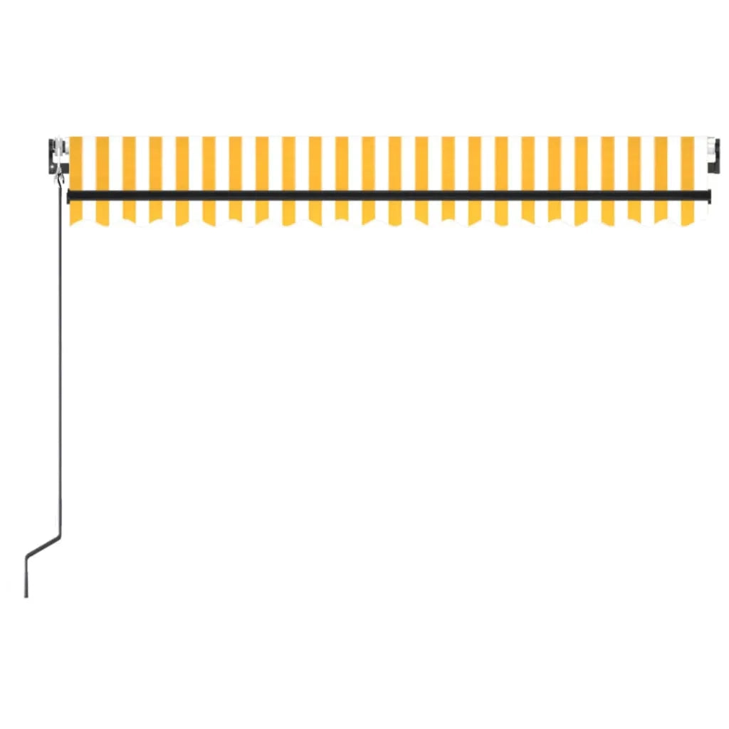 Tenda Automatica Sensore Vento e LED 400x350 cm Gialla Bianca 3069193