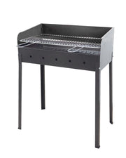 Barbecue a Carbone Stella-eco 60x40x90 cm Griglia Regolabile a 2 Altezze in Acciaio Nero