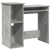 Scrivania | Tavolo da Ufficio Mensole Grigio Cemento 84x40x78 cm Legno Multistrato