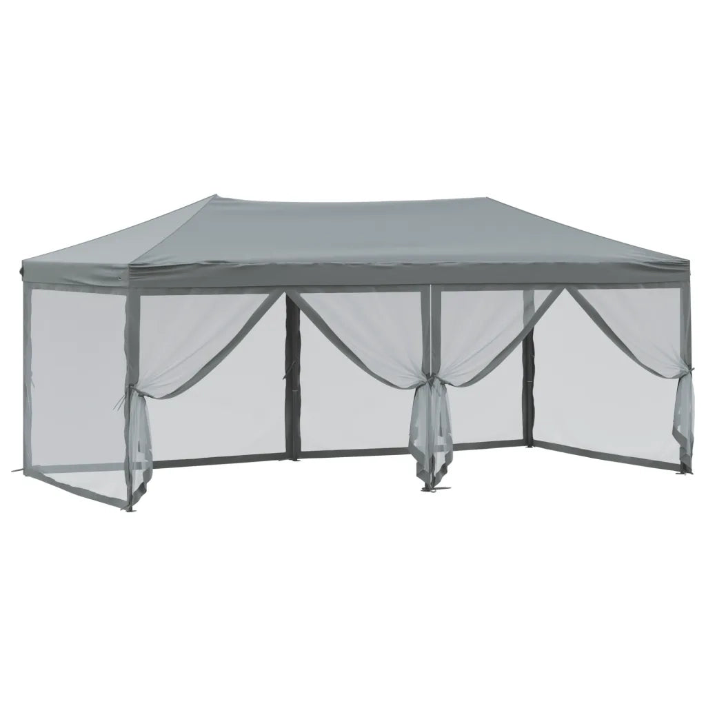 Tenda per Feste Pieghevole con Pareti Laterali-Tenda Gazebo Antracite 3x6 m 994346