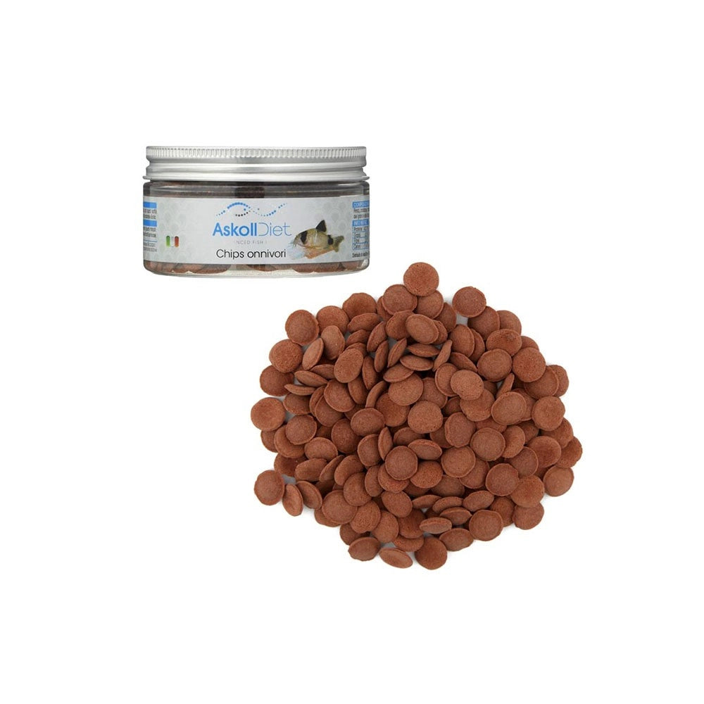 Askoll Diet Chips Onnivori 100ml/50gr - Alimento completo per pesci da fondo a dieta onnivora