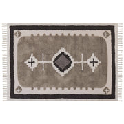 Tappeto Beige Cotone fatto a mano stile Tradizionale 160 x 230 cm