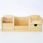 Trade Shop - Portapenne 5 Spazi Cassetto Legno  63813 Organizzatore 28x8x7cm Portaoggetti -