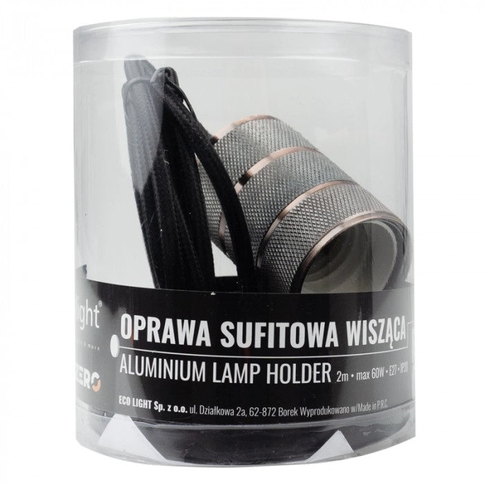 Lampada sospesa tubo industriale 1xE27 rame rosso Ecolight