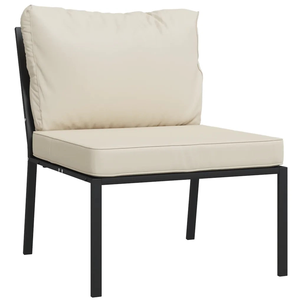 Set Salotto da Giardino 5pz con Cuscini Sabbia in Acciaio 3187964