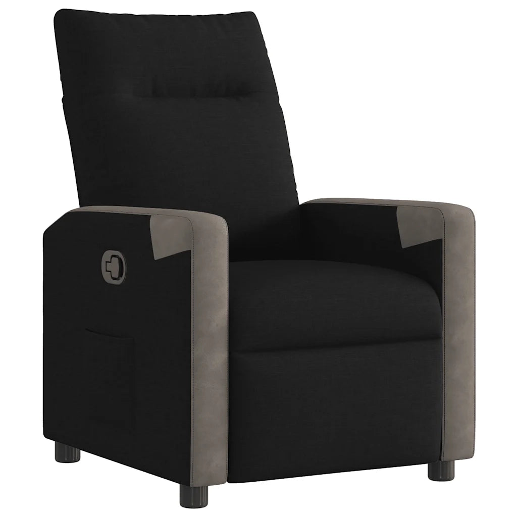 Divano Sedia-Poltrona Reclinabile in Tessuto Nero 374927