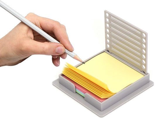 Scatola per blocchi di note, mini blocchi di note, blocchi di note con adesivi colorati a quattro tonalità, 100 adesivi, scatola di conservazione in plastica, per la conservazione degli adesivi adesivi