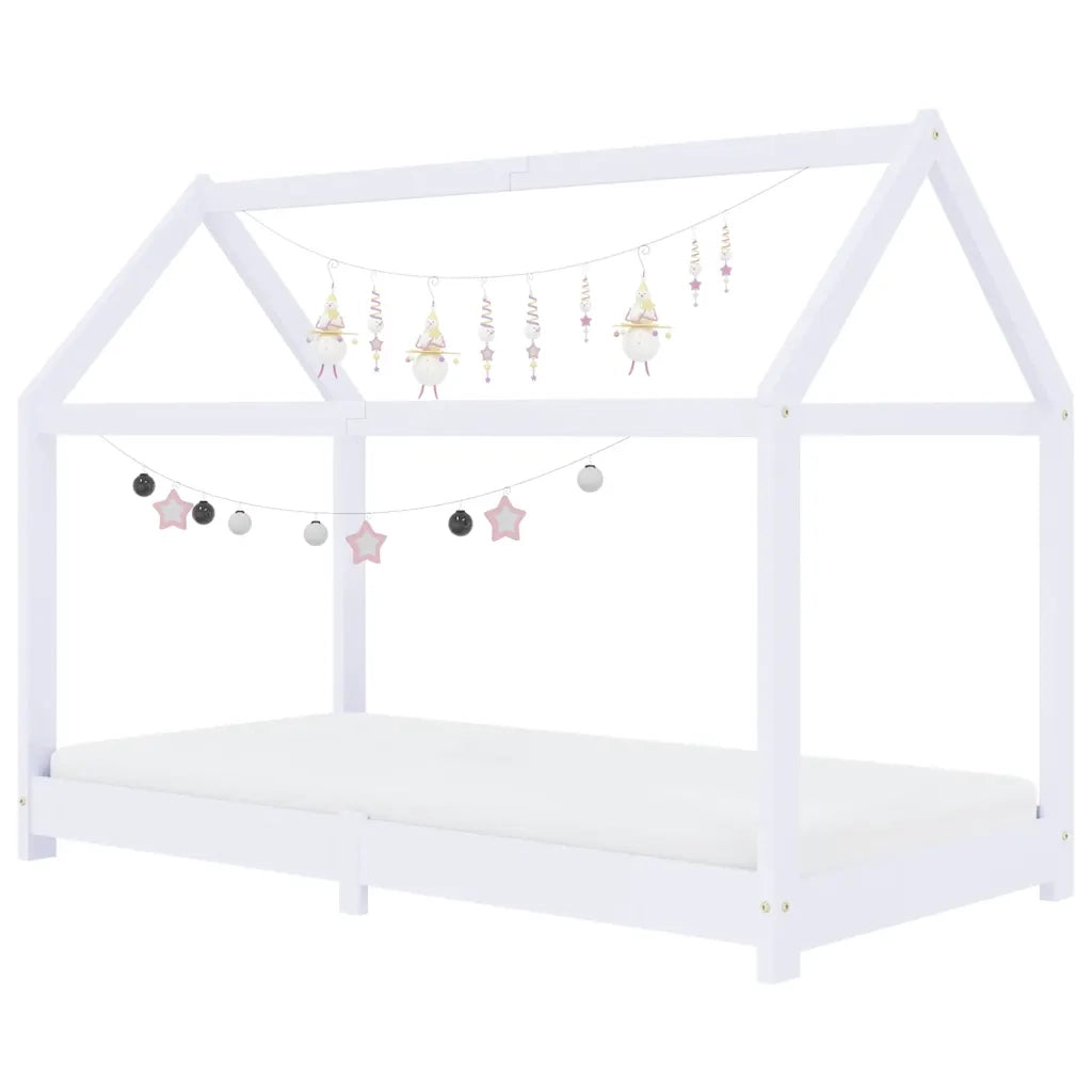 Giroletto per Bambini | Letto Infantile | Lettino Bianco in Massello di Pino 80x160 cm