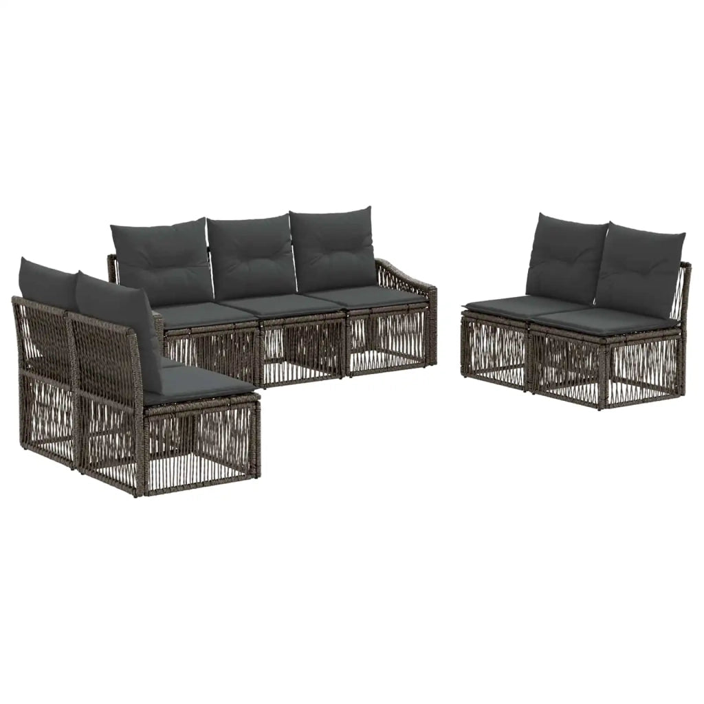 Set Divano da Giardino 7 pcs Grigio polyrattan 3435974