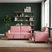 Set di Divani con Storage 2 pz Rosa Poliestere 3429194