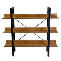 Libreria 3 ripiani 120x28xh108 cm in Metallo e Legno Achille Naturale