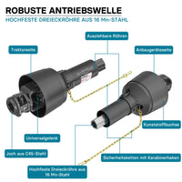 Albero cardanico T4 Giunto cardanico 520mm 460Nm 540rpm Cardano 40kW (55CV) 2x 1 3/8" 6 denti