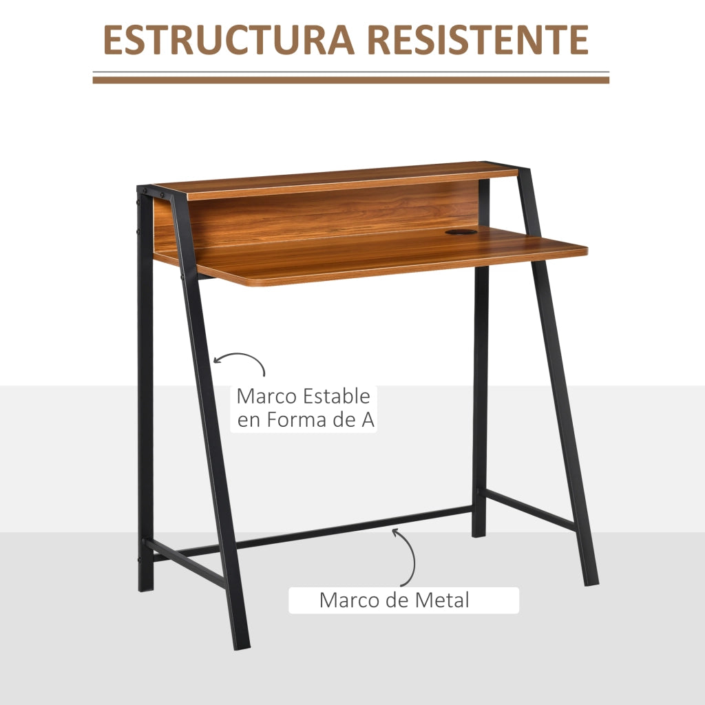 Scrivania per Computer Moderna ¨C zephmum ¨C Legno Rovere e Metallo, 84x45x85cm