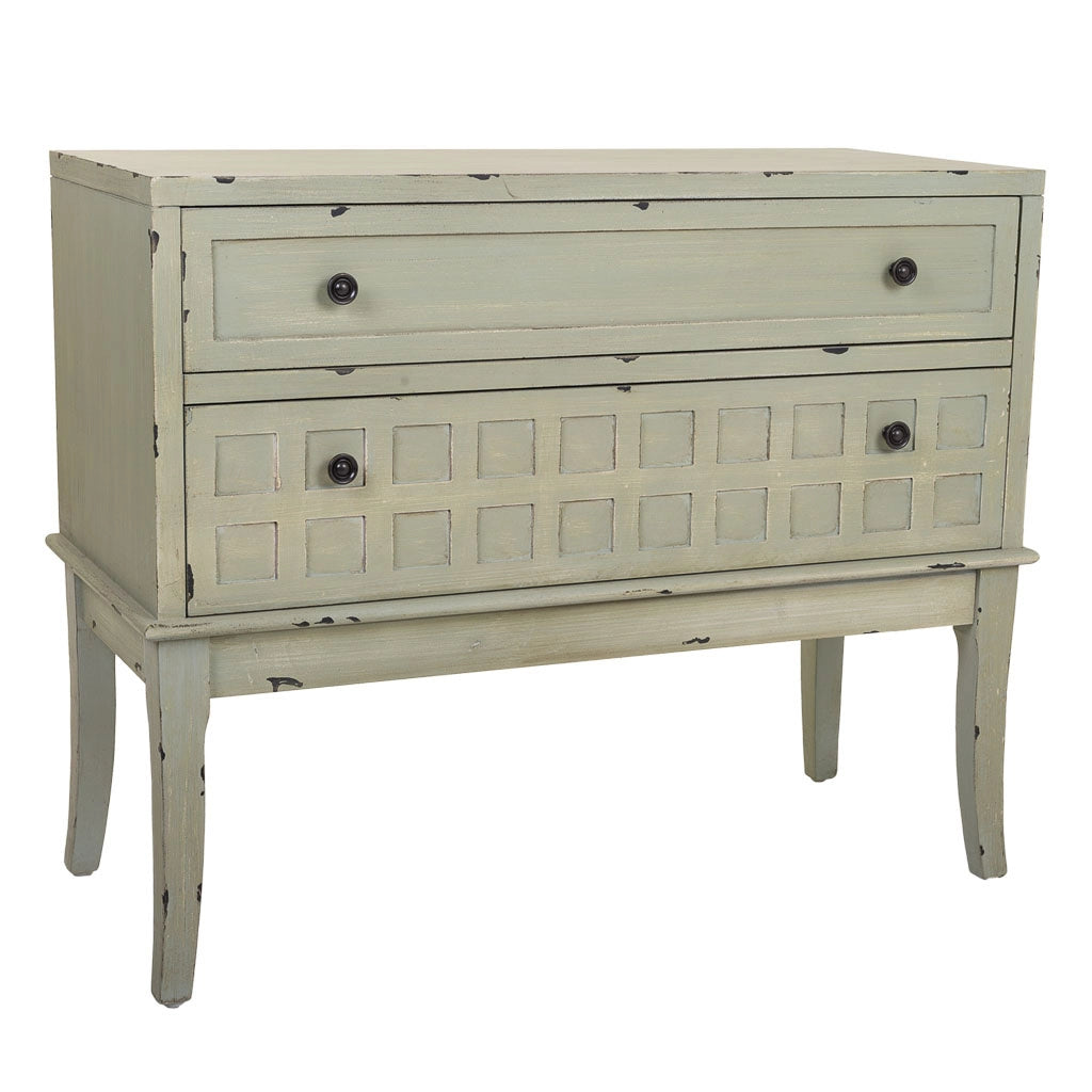 Cassettiera Mobile da ingresso in legno verde 88x38x72h