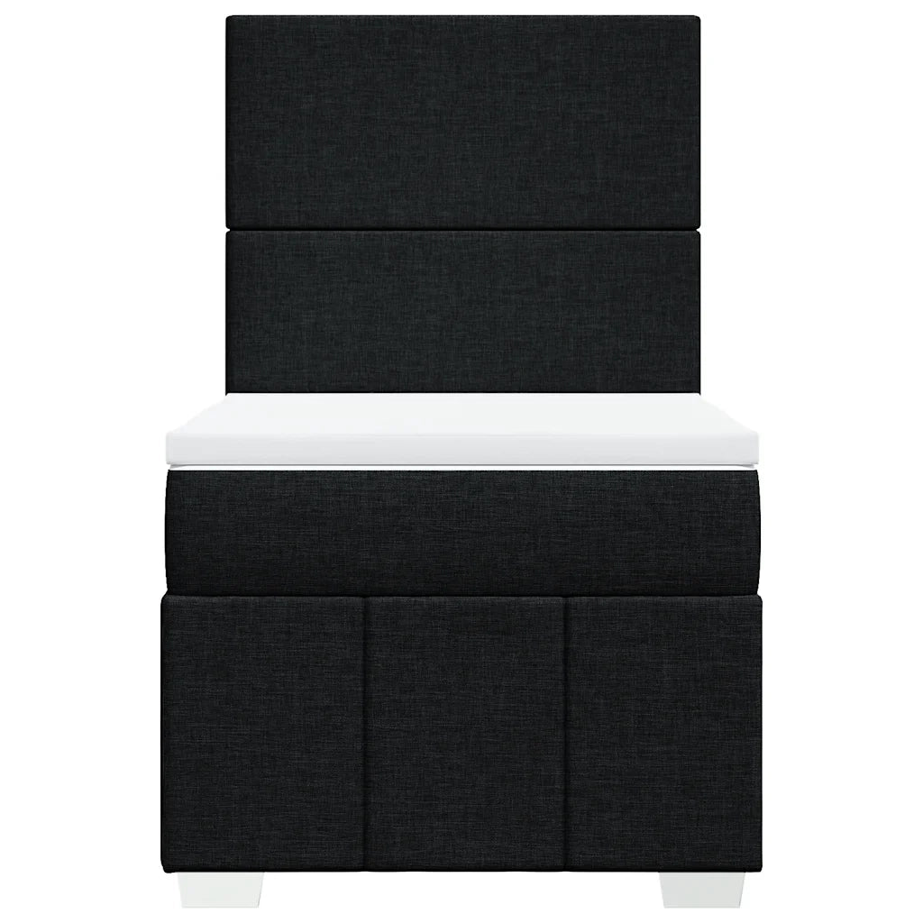 Giroletto a Molle con Materasso-Struttura Letto Nero 90x190 cm in Tessuto 449101