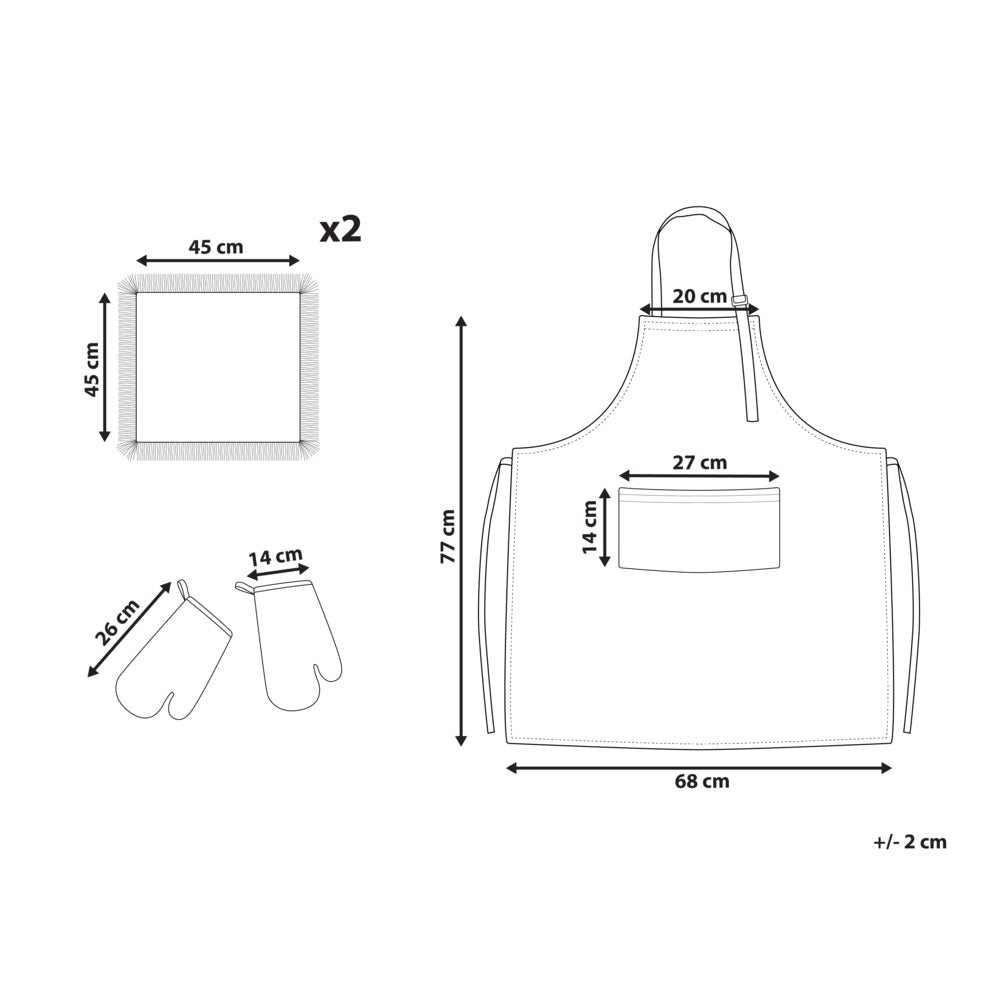 Set da cucina Grembiule Guanti da forno Panni da cucina blu tessili da cucina
