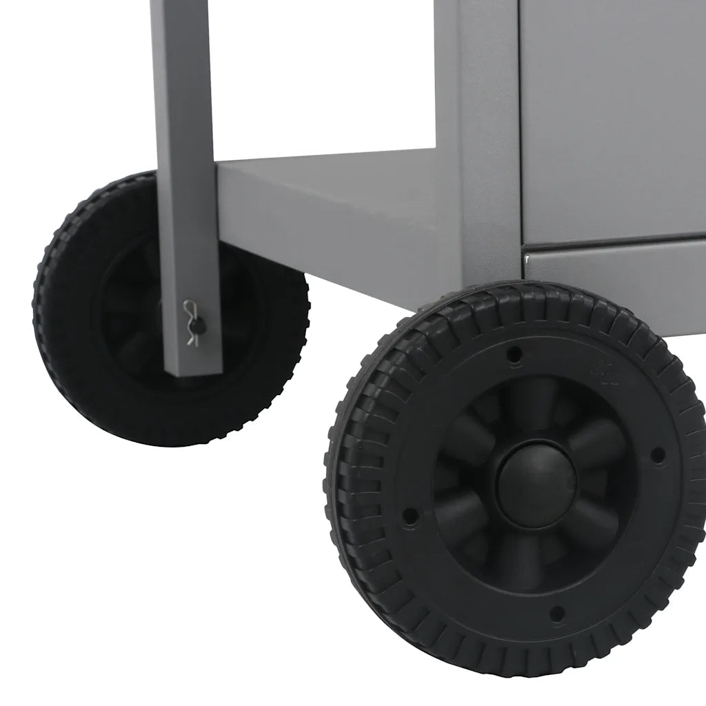 Barbecue e Griglia a Gas con 3 Ripiani e Tavolinetto Argento CFW6219895