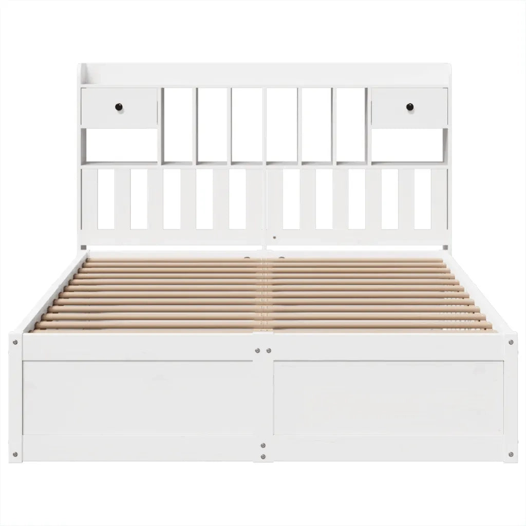 Letto senza Materasso Bianco 140x190 cm Legno Massello di Pino