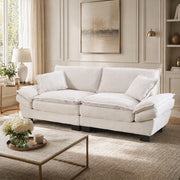 DIVANO 224x81x81 cm in velluto beige, 2 posti