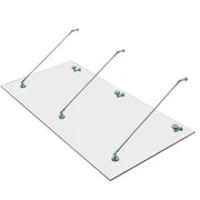 Pensilina in Vetro per Porta d'Ingresso in Acciaio Inossidabile e Vetro Temperato Trasparente 200x90cm