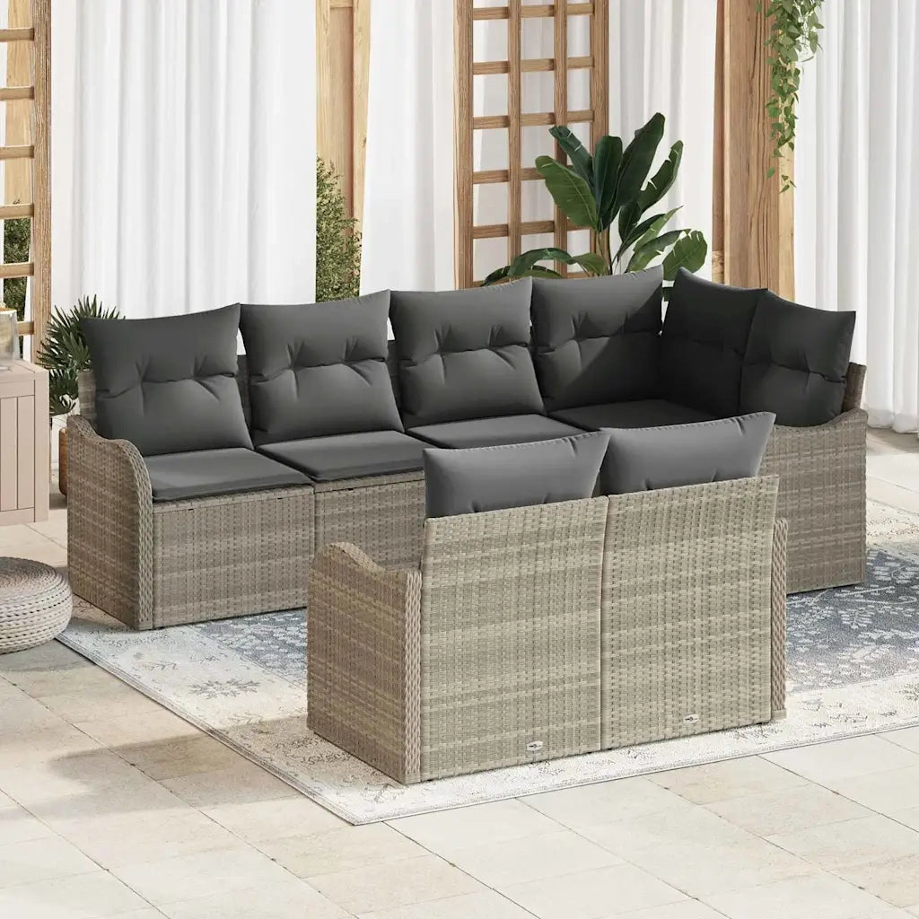 Set Divano da Giardino Grigio chiaro polyrattan 3345742