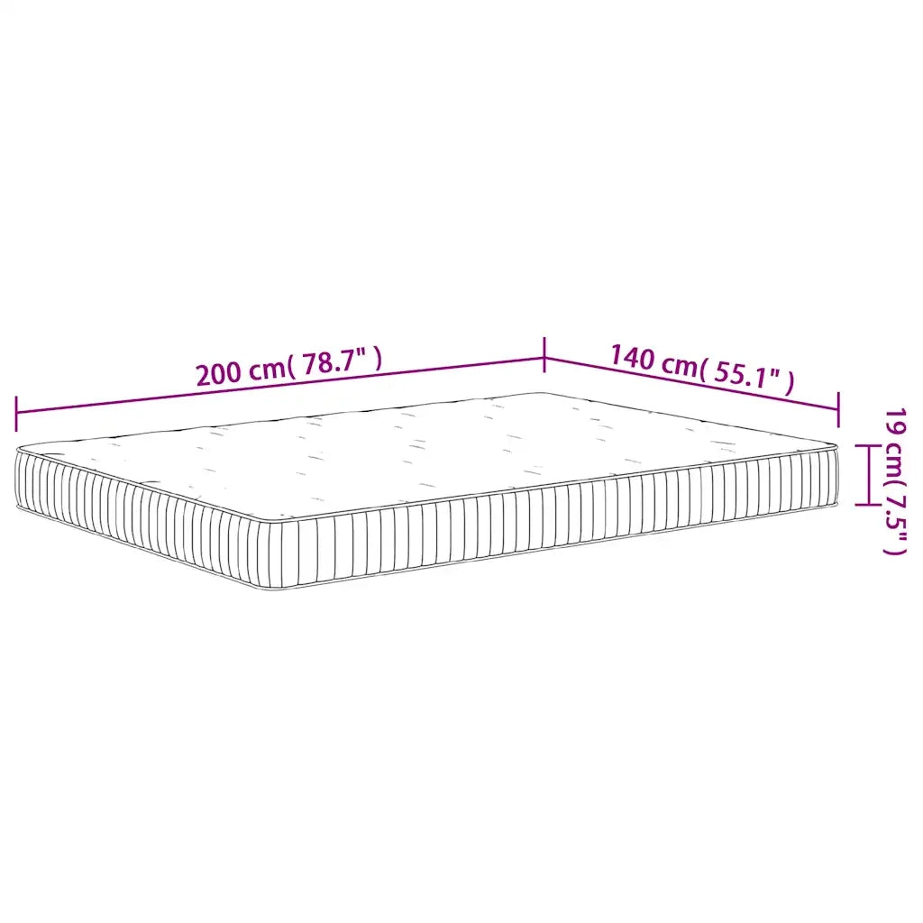 Materasso a Molle Insacchettate-Materasso per letto Medio 140x200 cm 239081
