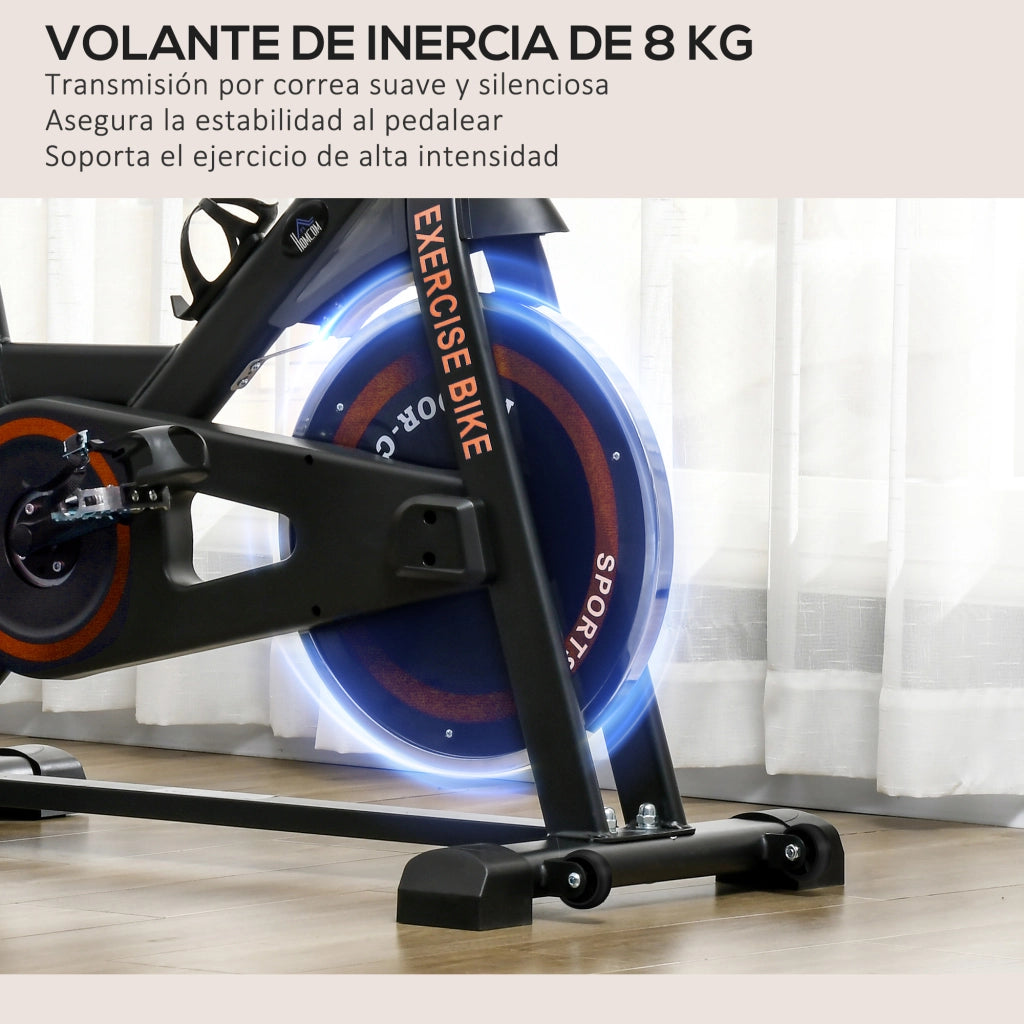 Bicicletta Statica con Volano 8 kg e Schermo LCD ¨C Zephmum ¨C Nero e Rosso