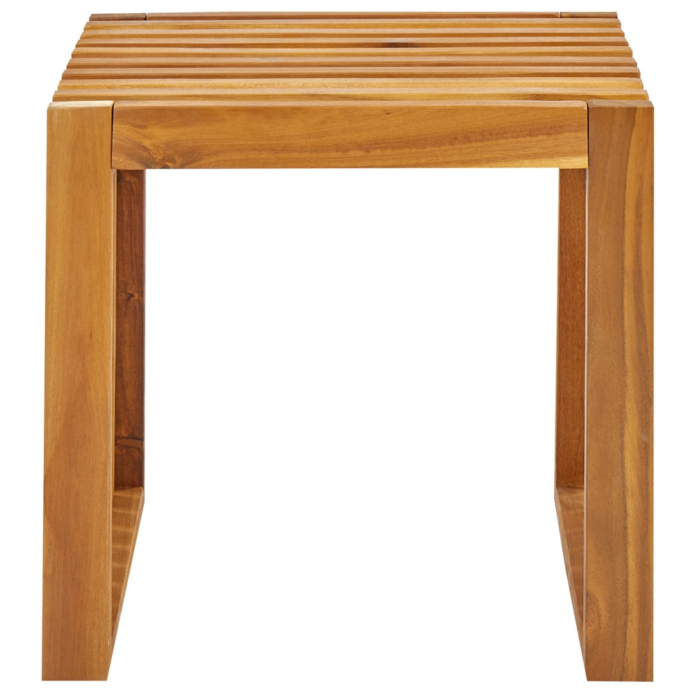 Set da pranzo da giardino 5 pezzi Tavolo rettangolare in legno massiccio di acacia Panca 2 sgabelli Design rustico per interni esterni