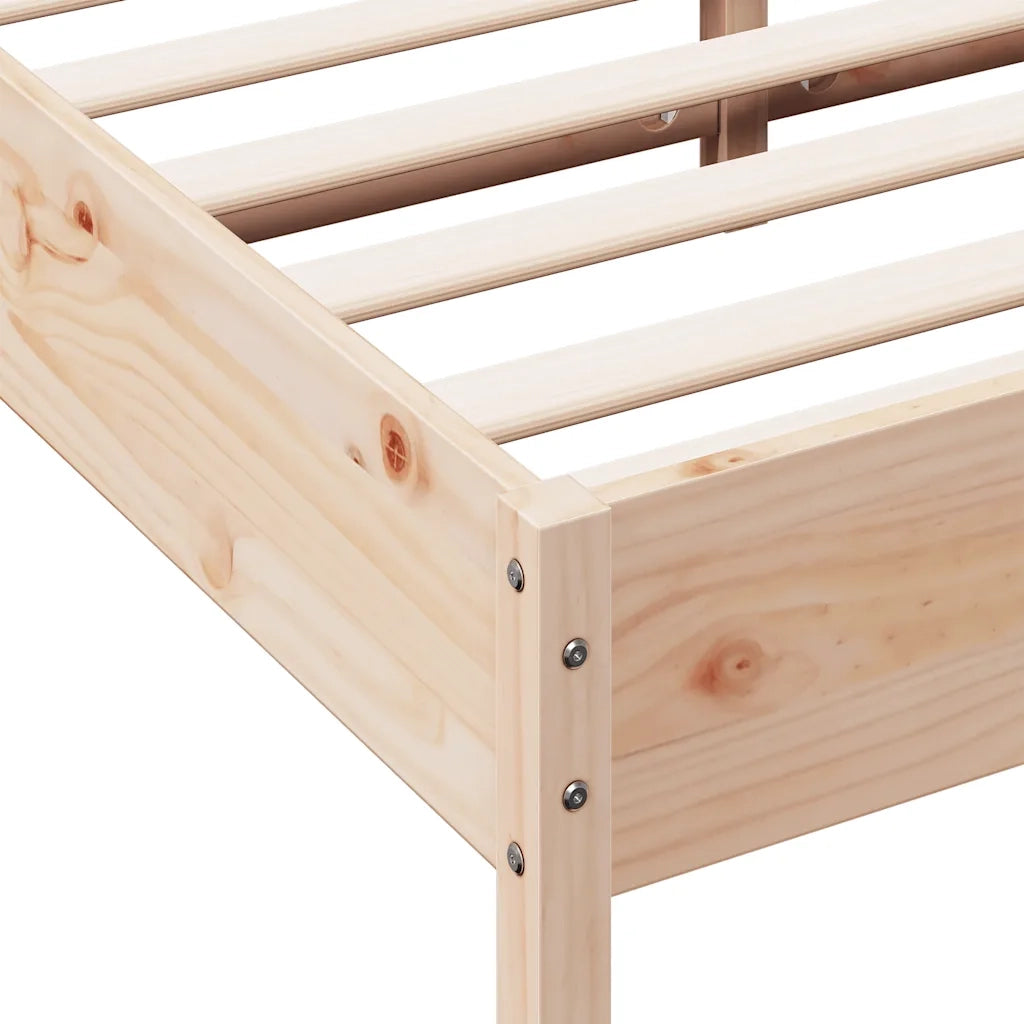 Letto senza Materasso 135x190 cm in Legno Massello di Pino 844745