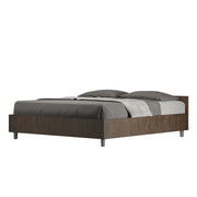 Letto Matrimoniale 160x190 cm con Rete e Contenitore Alzata Comoda Testata Bassa Nuamo Noce