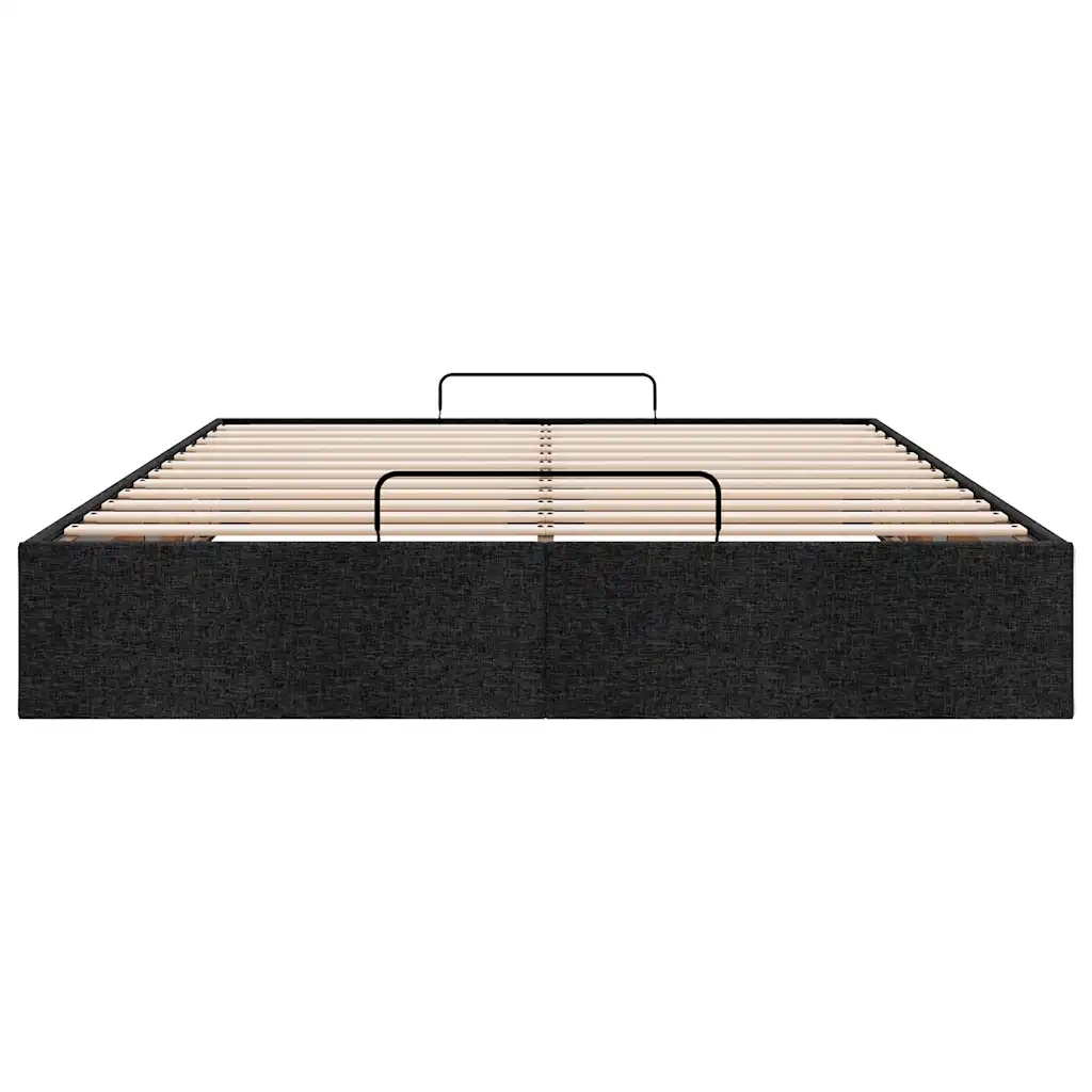 Struttura Letto Pouf senza Materasso Nero 140x200 cm in Tessuto