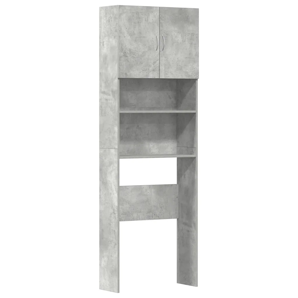 Mobile Lavatrice Grigio Cemento 64x24x190 cm Legno Multistrato 859130