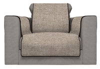 Copridivano con Copri Braccioli Seduta 60 cm in Poliestere Marrone