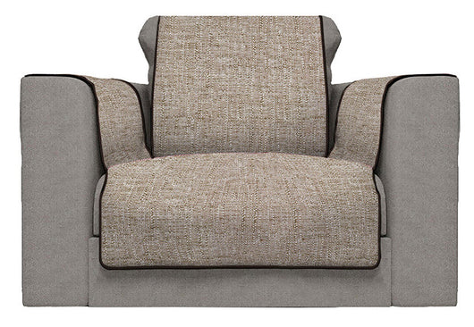 Copridivano con Copri Braccioli Seduta 60 cm in Poliestere Marrone