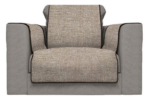 Copridivano con Copri Braccioli Seduta 150 cm in Poliestere Marrone