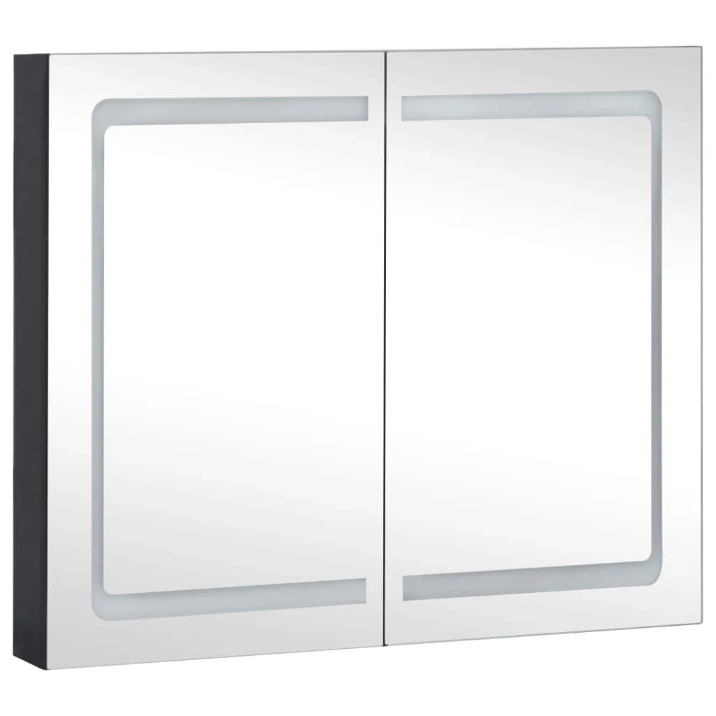 Mobiletto da bagno con specchio LED 80 x 12,2 x 68 cm 02_0006569