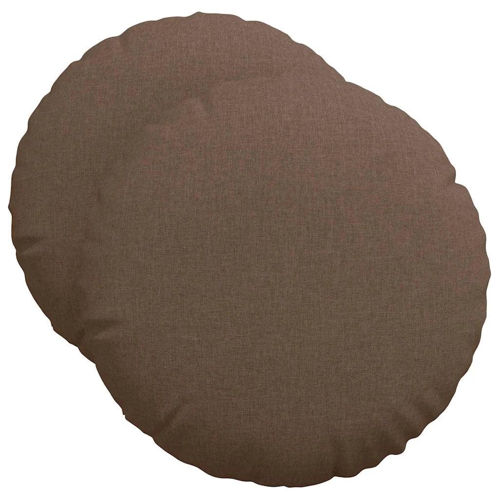 Cuscini per Seduta 2 pcs Marrone Ø50 x 19 cm Tessuto
