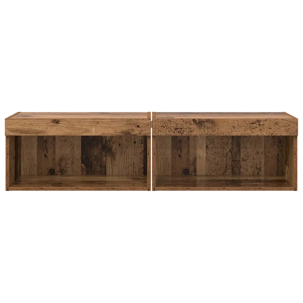 Set mobile TV con LED 2 pcs Legno vecchio 60 x 30 x 30 cm