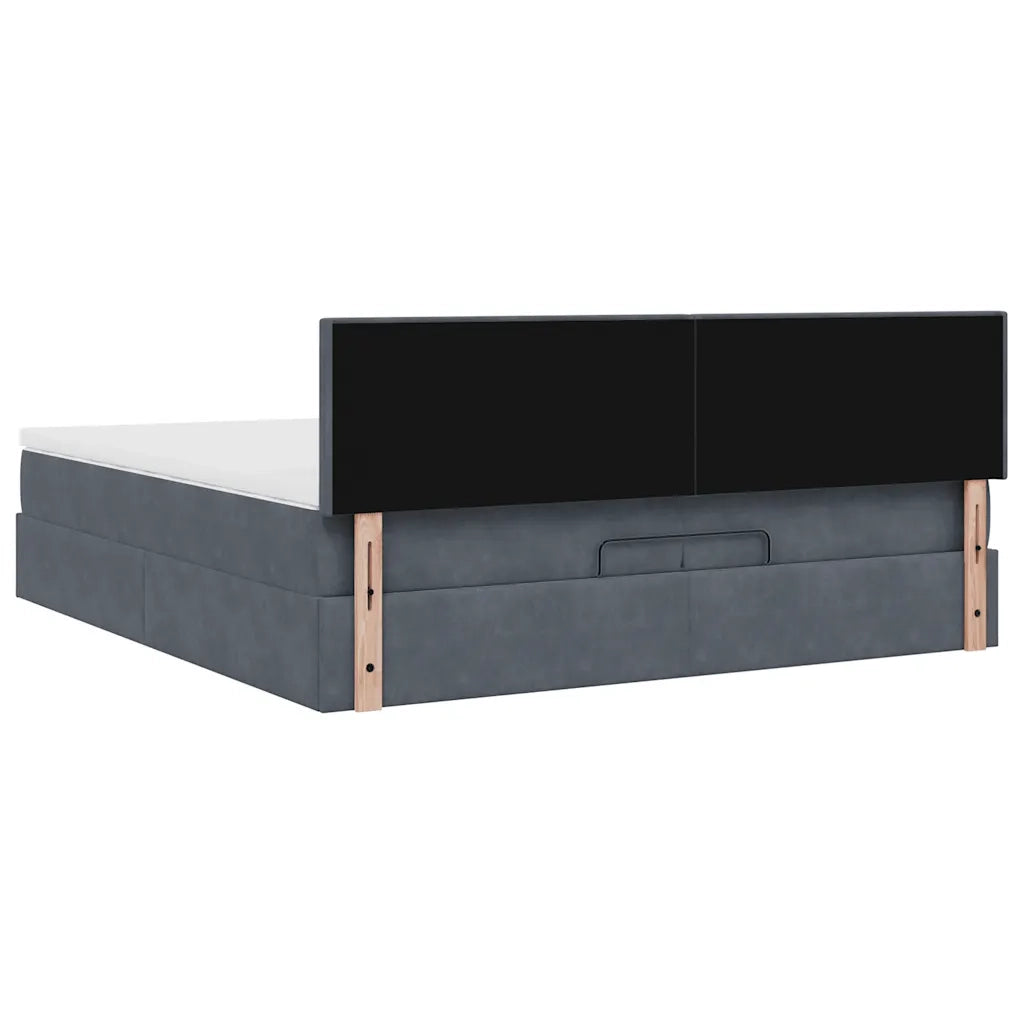 Struttura Letto Pouf con Materassi 200x200 cm Velluto 3312573