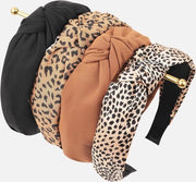 Cintura per capelli per donna - 4 pezzi cintura per capelli per donne - fasciante cintura per capelli donna nero-bruno leopardo.
