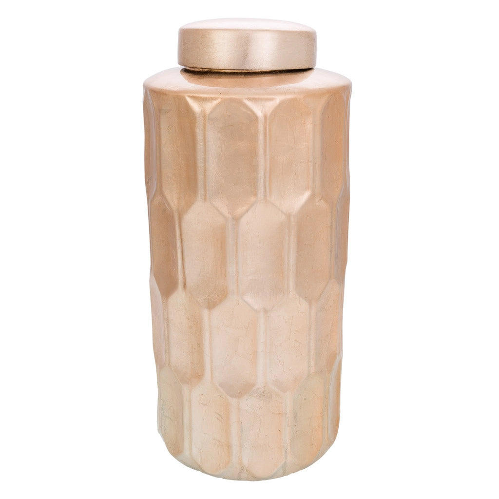 Vaso in ceramica dorata 21,5x21,5x48h