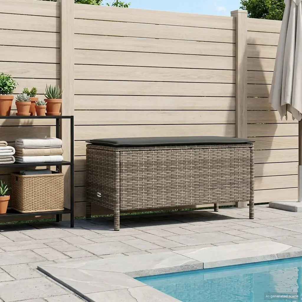 Sedia da giardino-Poggiapiedi da Giardino Grigio e Grigio Scuro 80 x 38 x 45 cm