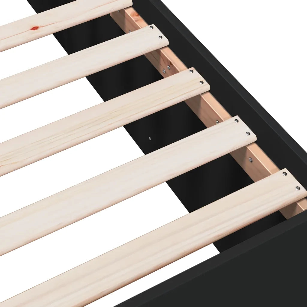 Giroletto-Struttura Letto Nero 75x190 cm in Legno Multistrato 208131