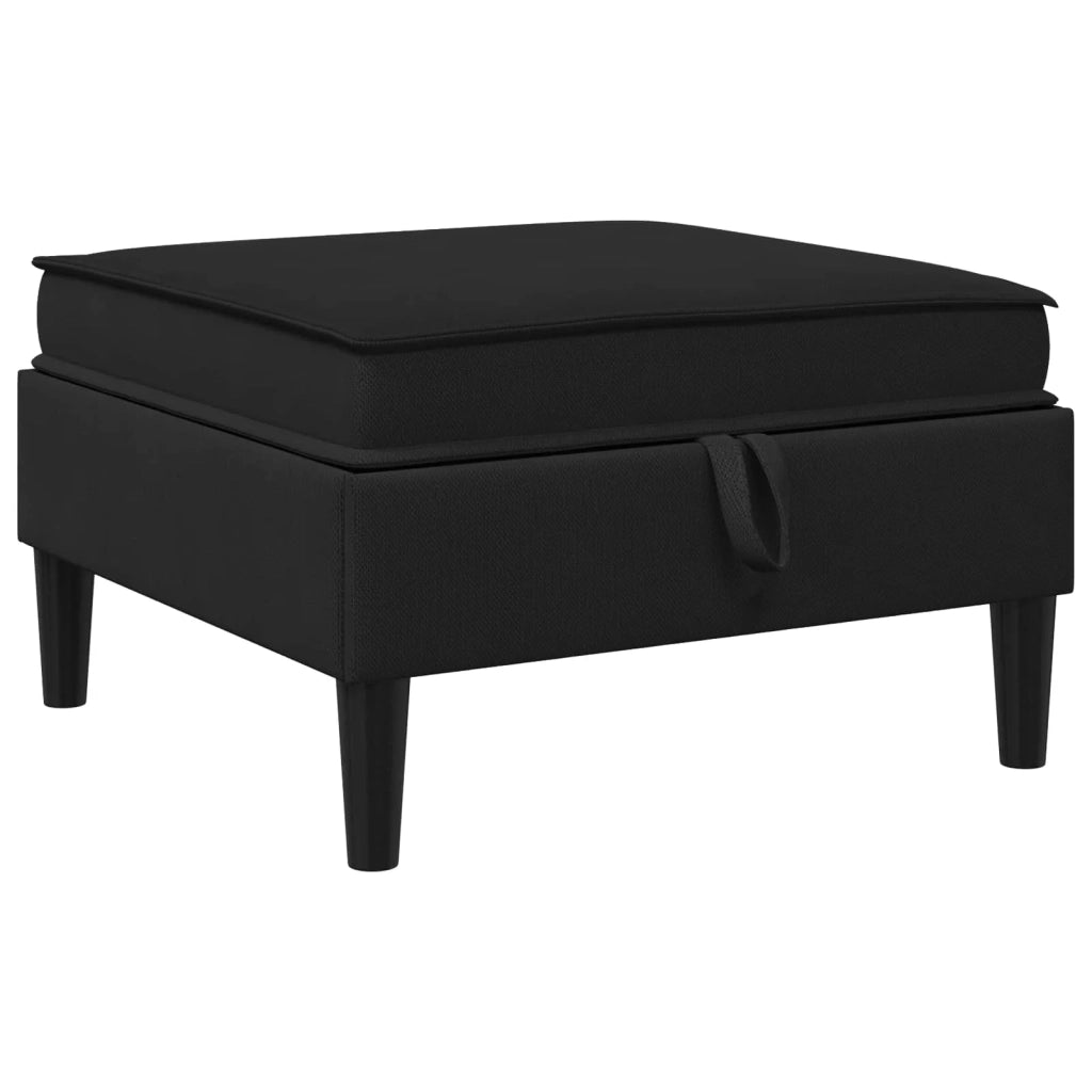 Pouf con Storage Nero Velluto