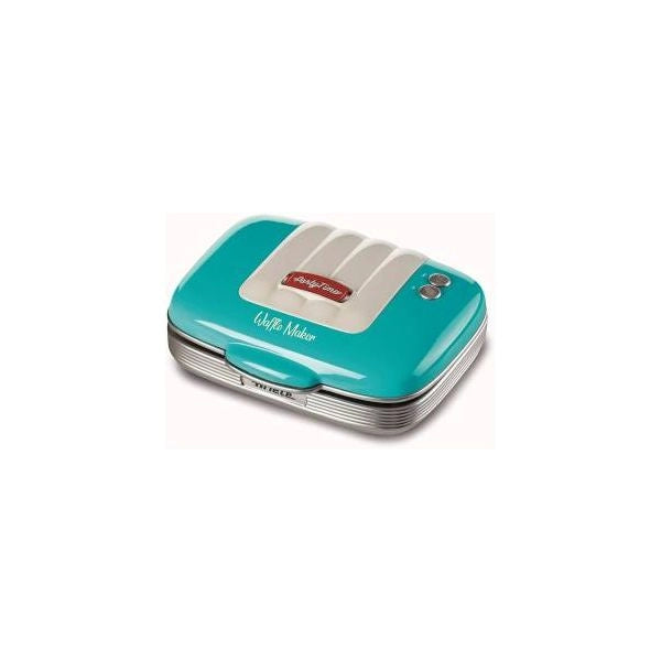 Ariete 1973 waffle maker party time - piastra elettrica per waffle - piastre antiaderenti - 700 watt - azzurro - 00C197301AR0