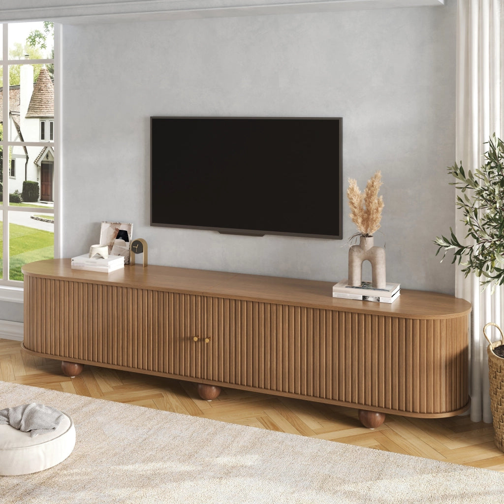 Lowboard per TV in noce; MDF; 180 cm