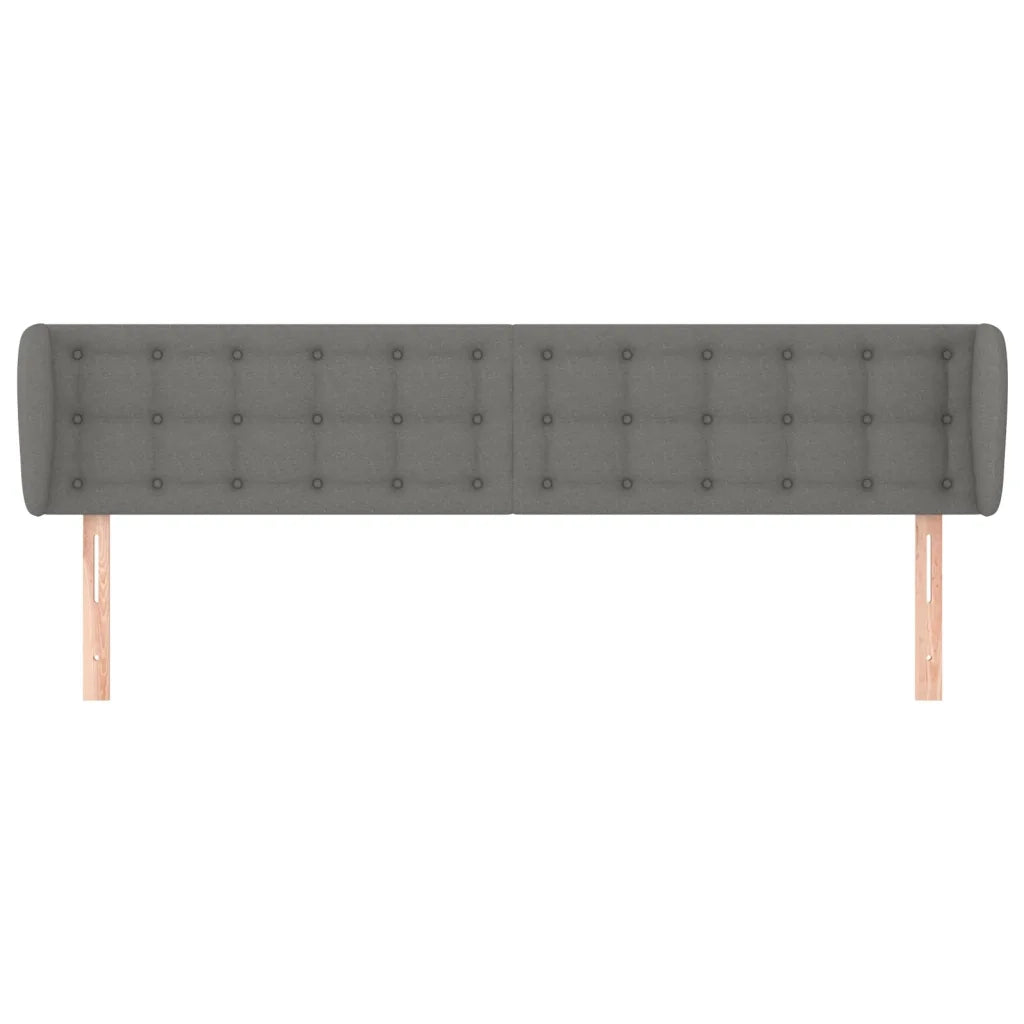 Testiera ad Orecchio Grigio Scuro 183x16x78/88 cm in Tessuto 3119217