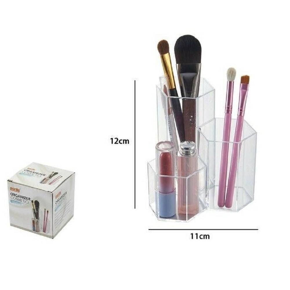 Trade Shop - Organizer Trasparente Crilex Per Gioielli Trucchi Cosmetici Makeup 12x11cm 59062 -